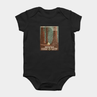 Vintage Sequoia National Park Poster (weathered) Baby Bodysuit